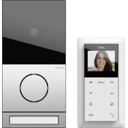 Gira System 106 EFH-Paket mit Video, Edelstahl, 2416000