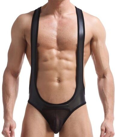 MenSexyWear Jock-Singlet Motor Noir