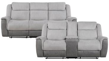 Fremont & Park Nadalia Dual Fabric 2-Piece Manual Reclining Living Room Sofa Set
