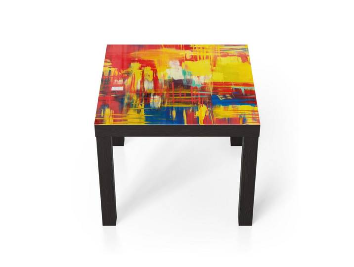 DEQORI Couchtisch 'Feuerwerk der Farben', Glas Beistelltisch Glastisch modern