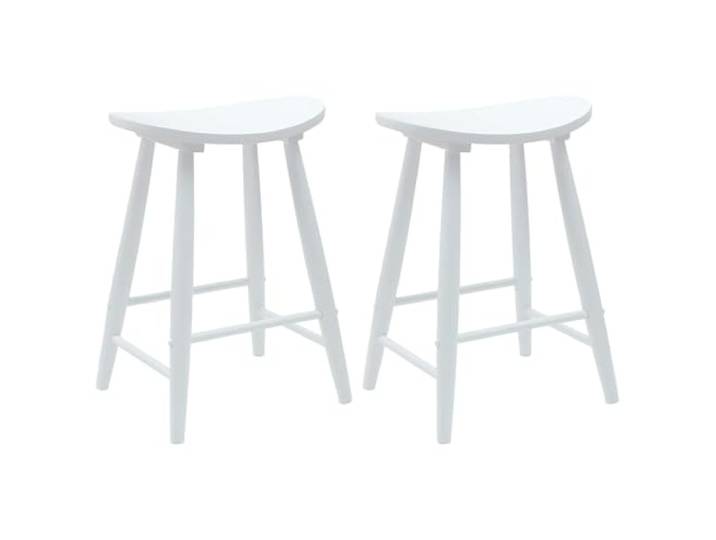 KGHERMDF Esszimmerstühle 2er Set Weiß 46x37x63 cm Gummibaumholz Mid-Century Kegelfuß Design, Robust & Stabil, Pflegeleicht, Wintertauglich, für Küche und Esszimmer