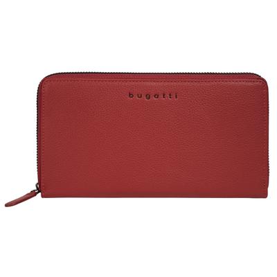 Geldbörse BUGATTI "BUGATTI Damen MIRA echt Leder", Damen, rot, Leder, leicht glänzend, unifarben, Kleinlederwaren, echt Leder