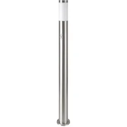 Garten Steh Lampe Edelstahl Bewegungsmelder Terrassen Beleuchtung Außen Stand Leuchte silber im Set inkl. LED Leuchtmittel
