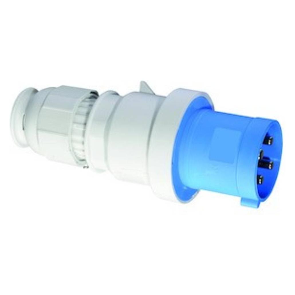 Csdk SL Cee Stikprop H9 250V AC 63A 4Polet Blå med multigrip kabelaflastning, Forniklet IP44 Polyamid (2150)