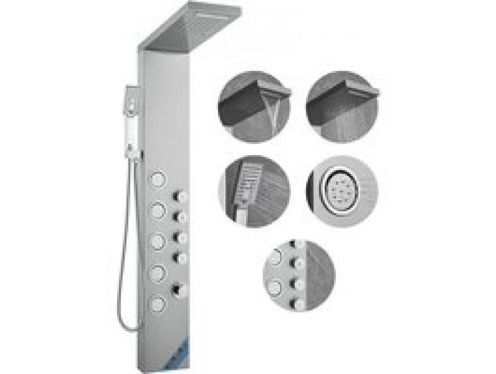 VEVOR Duschsäule Duschsystem Duscharmatur, 4 Duschmodi, Duschset, Regenfall, Wasserfall, 5 Ganzkörpermassagedüsen und Handbrause mit 3 Einstellungen und 1,5 mSchlauch, Wandduschset aus Edelstahl