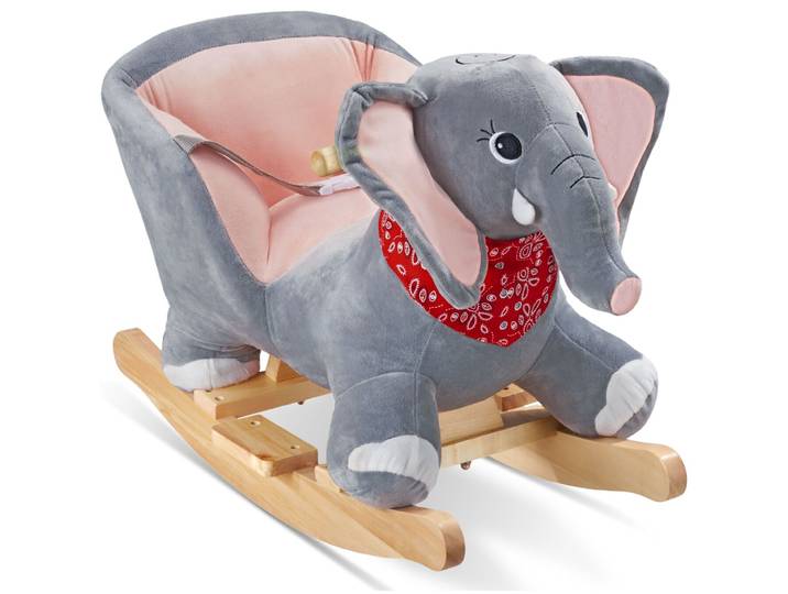 Éléphant à bascule en peluche à partir de 12 mois - gris