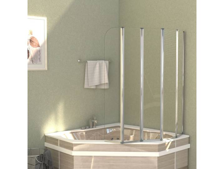 vidaXL Duschabtrennung 120x140 cm Hartglas Transparent