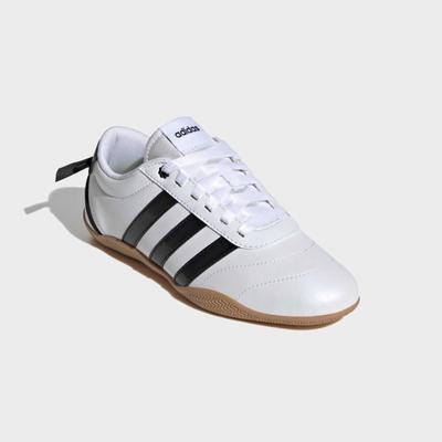 Sneaker Ballerinas ADIDAS SPORTSWEAR "GRAND COURT LO KIDS", Kinder, Gr. 38,5, schwarz-weiß (cloud weiß, core schwarz, hi, res gelb), Synthetik, Schuhe