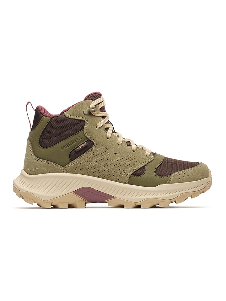 Merrell Leder-Trekkingschuhe "Tempo Sol" in Khaki - 36
