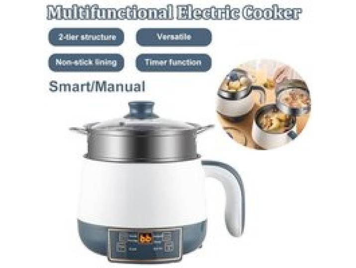 1.7L Multicuiseur intélligent portable avec panier vapeur antiadhésive anti-surchauffe pour repas en famille