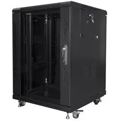 Lanberg FF01-6615-12B Rack 15U Freistehendes Gestell Schwarz