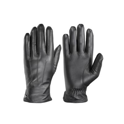Lederhandschuhe PEARLWOOD "CLIFF", Herren, Gr. 9, schwarz, Schafsleder, unifarben, Handschuhe, weiches Fleecefutter, Dekorative Ziernähte