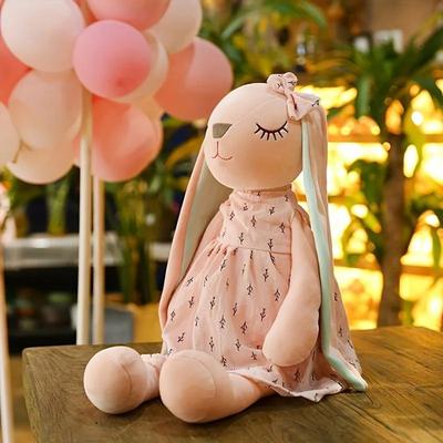 Uplift Essentials Cute Bunny Plush Toy For Kids, Soft And Lightweight pink