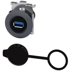Siemens 3SU1960-0GA80-0AA0 USB-Anschluss, 30 mm, Metall matt, sandgrau 3SU19600GA800AA0