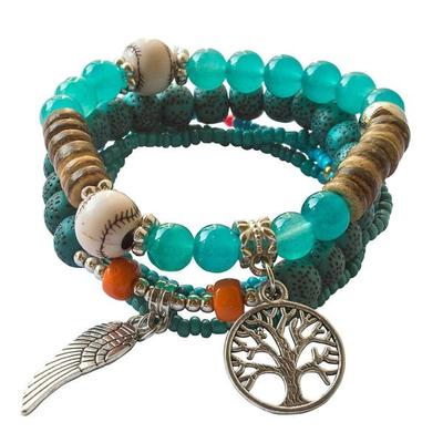 Armband 'Baum des Lebens mit Engelsflügel' türkis