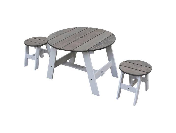 Kinder-Gartenset, Grau, Weiß, Holz, 3-teilig, 70x48x70 cm, Fsc, EN 71, Freizeit & Co, Gartenspielzeug