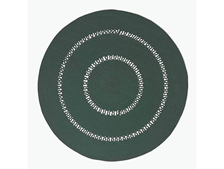 Homescapes grüner Teppich, rund, 120 cm, gehäkelter Teppich/Vorleger aus Baumwolle im Retro-Look mit Loop-Muster, flach gewebter Teppich für Schlafzimmer, Wohnzimmer, Flur oder Küche