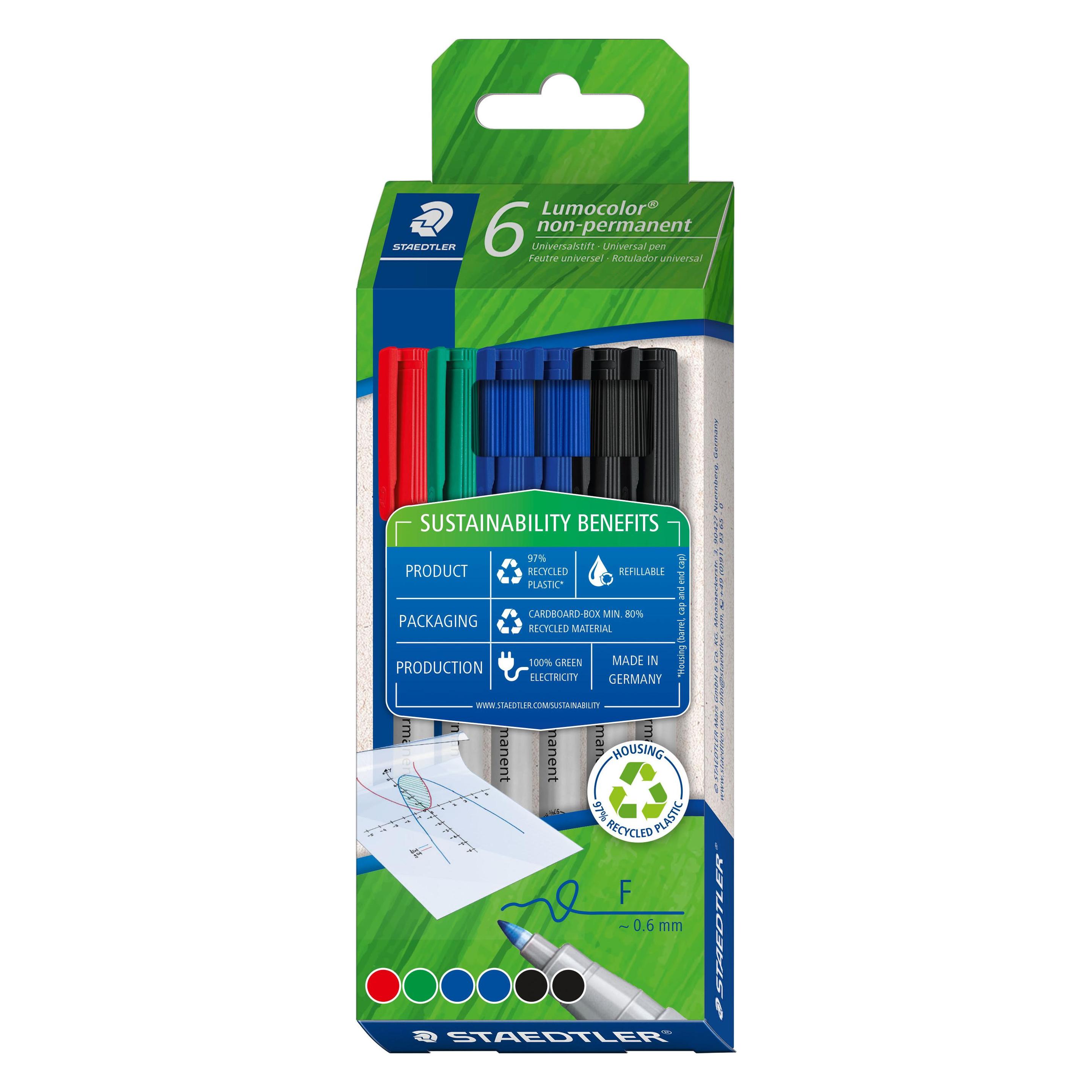Staedtler Lumocolor NonPermanent-Marker 316F, 6er Etui (6x) (316 C6-1)