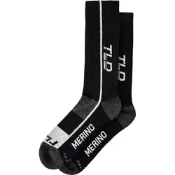 Troy Lee Designs, Unisex, Sportsocken, Chill Merino Wool Socks - Mono noir S/M (M, S), Schwarz