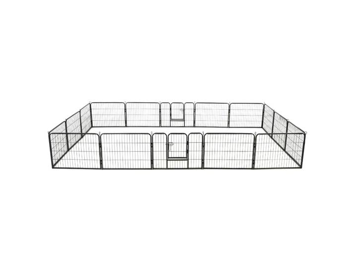 Vidaxl - Parc Pour Chiens 16 Panneaux Acier 60 X 80 Cm Noir