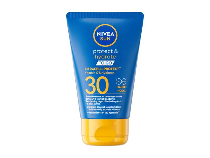 NIVEA SUN Protect &amp; Hydrate Pocket Size Zonnemelk - Mini Zonnebrand - SPF 30 - Waterbestendig - Trekt snel in - 50 ml