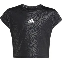 Adidas, Jungen, Sportshirt, Kid's All Sports Animal Print Crop T-Shirt (116), Grau, Schwarz, 116