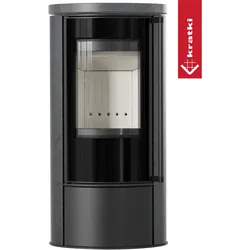 KRATKI ERIK Ø150 5,5 kW Keramikofen GRAFITE SATIN mit Keramikdeckel