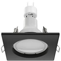 ledscom.de Deckeneinbaustrahler RIR Einbaurahmen schwarz matt eckig GU10 LED 6,826W= 6,826W 630lm 100° warm-weiß
