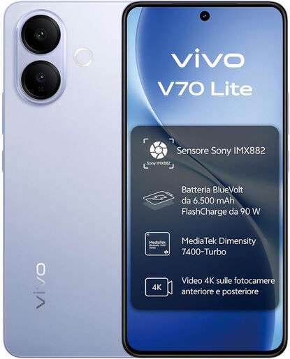 Vivo V70 Lite 5G 17,2 cm (6.77'') Android 16.0 USB tipo-C 6 GB 256 GB 6500 mAh Blu