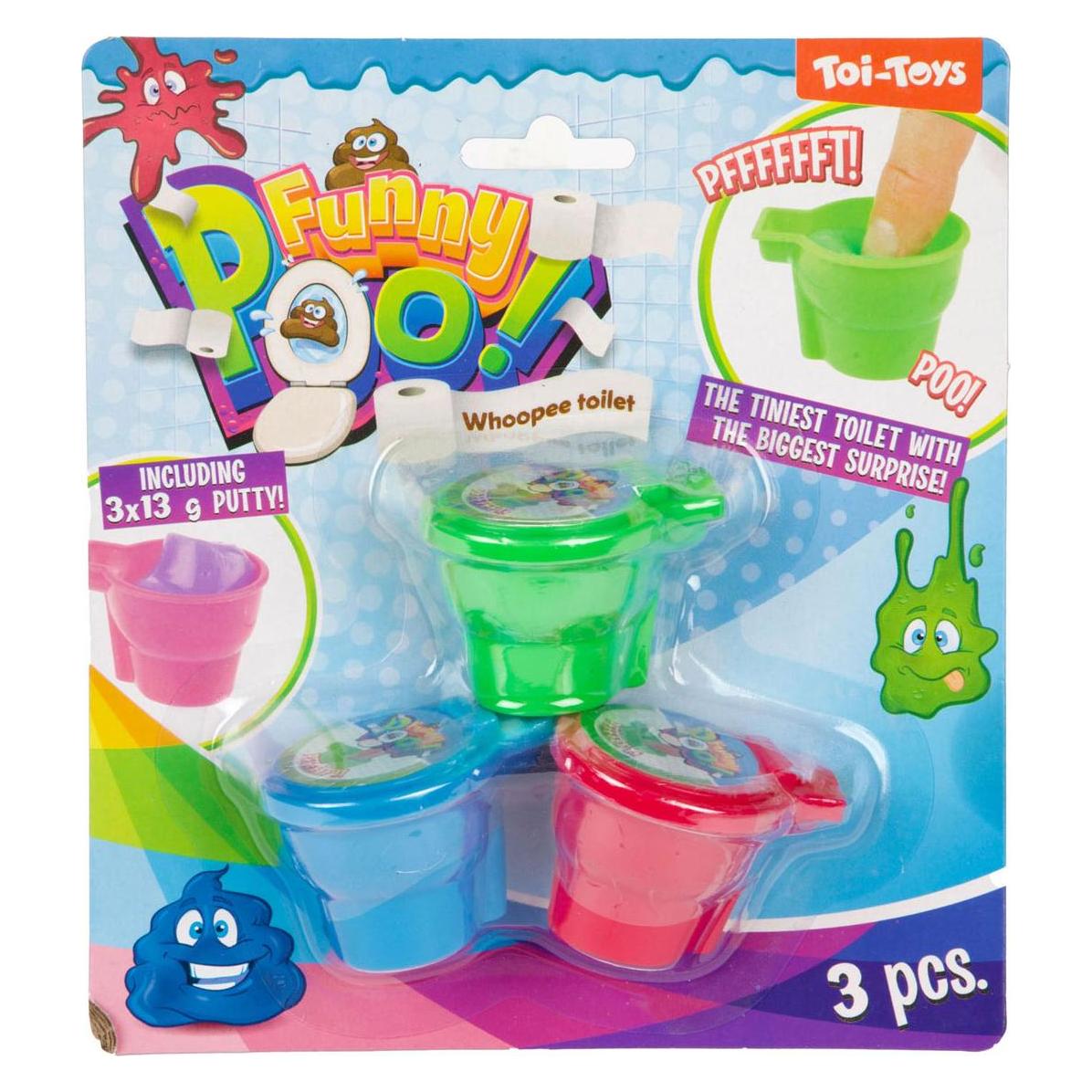 Toi-Toys Furz-Knetmasse für die Toilettenschüssel - 3 Stück. (68071220)