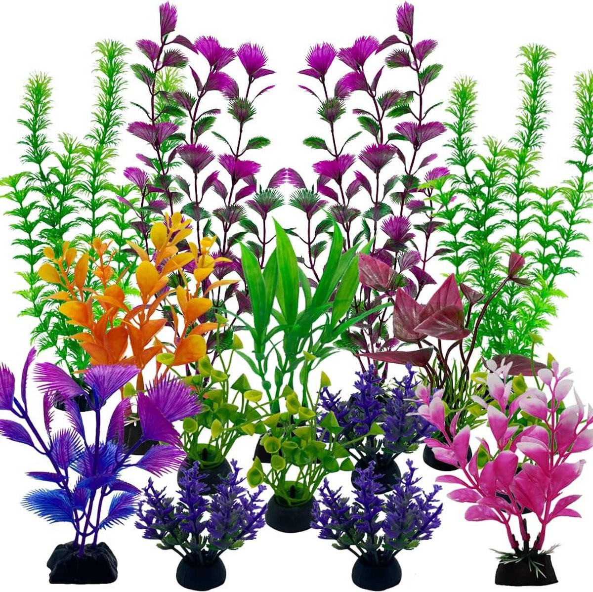 Set van 27 kunstmatige aquariumplanten in diverse kleuren voor uw aquariumdecoratie