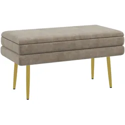 TRUHENBANK mit Stahlbeine, Beige