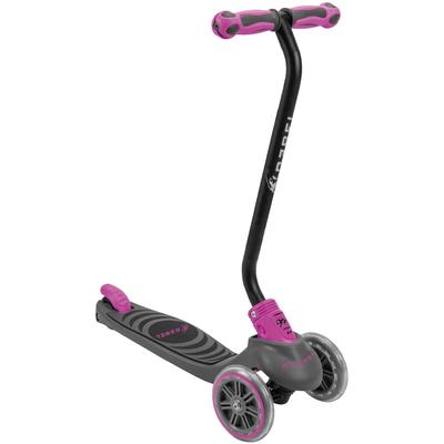 Dreiradscooter REBEL "Kickboard City Scooter RIDER", schwarz (grau, pink, schwarz), RollerB:11cm L:52,5cm, transparent, B:11cm L:52,5cm