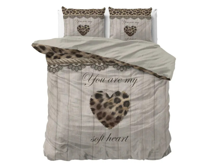 Sleeptime You Are My Heart Dekbedovertrek Zand 200 x 220 cm