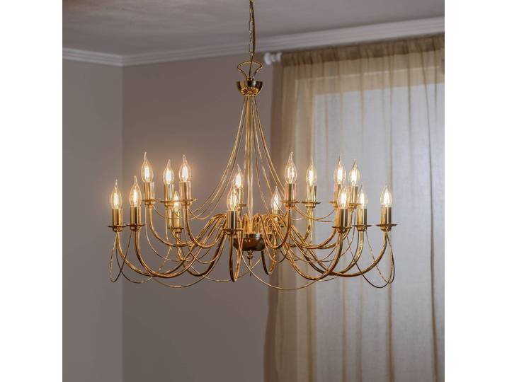 Kronleuchter Retro Domiluce, dimmbar, messing / gold, für Wohn- / Esszimmer, Metall