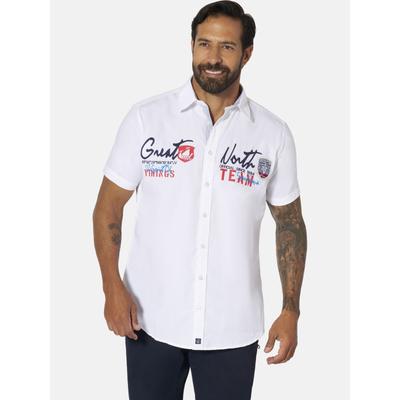 Kurzarmhemd JAN VANDERSTORM "Kurzarmhemd FREYDIS", Herren, Gr. 3XL, weit, weiß, Obermaterial: 100% Baumwolle CO., Hemden