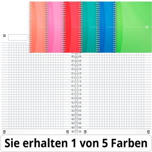 Oxford Collegeblock 100102483 Office MyColours A5, Rand rundum, 90 g/m², 90 Blatt, Kopfzeile, kariert