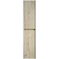 OKWISH Badezimmer-Wandschrank aus Sperrholz in Off White, 140 cm hoch, 2 Türen, feuchtigkeitsbeständig