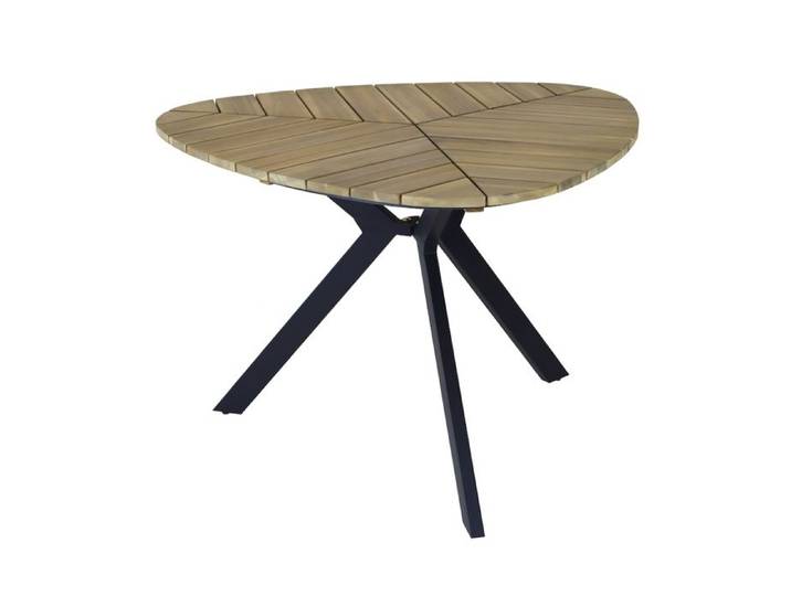 Table fixe - BOTANIA - Acier - Plateau triangulaire en Acacia FSC 110 x 110 cm