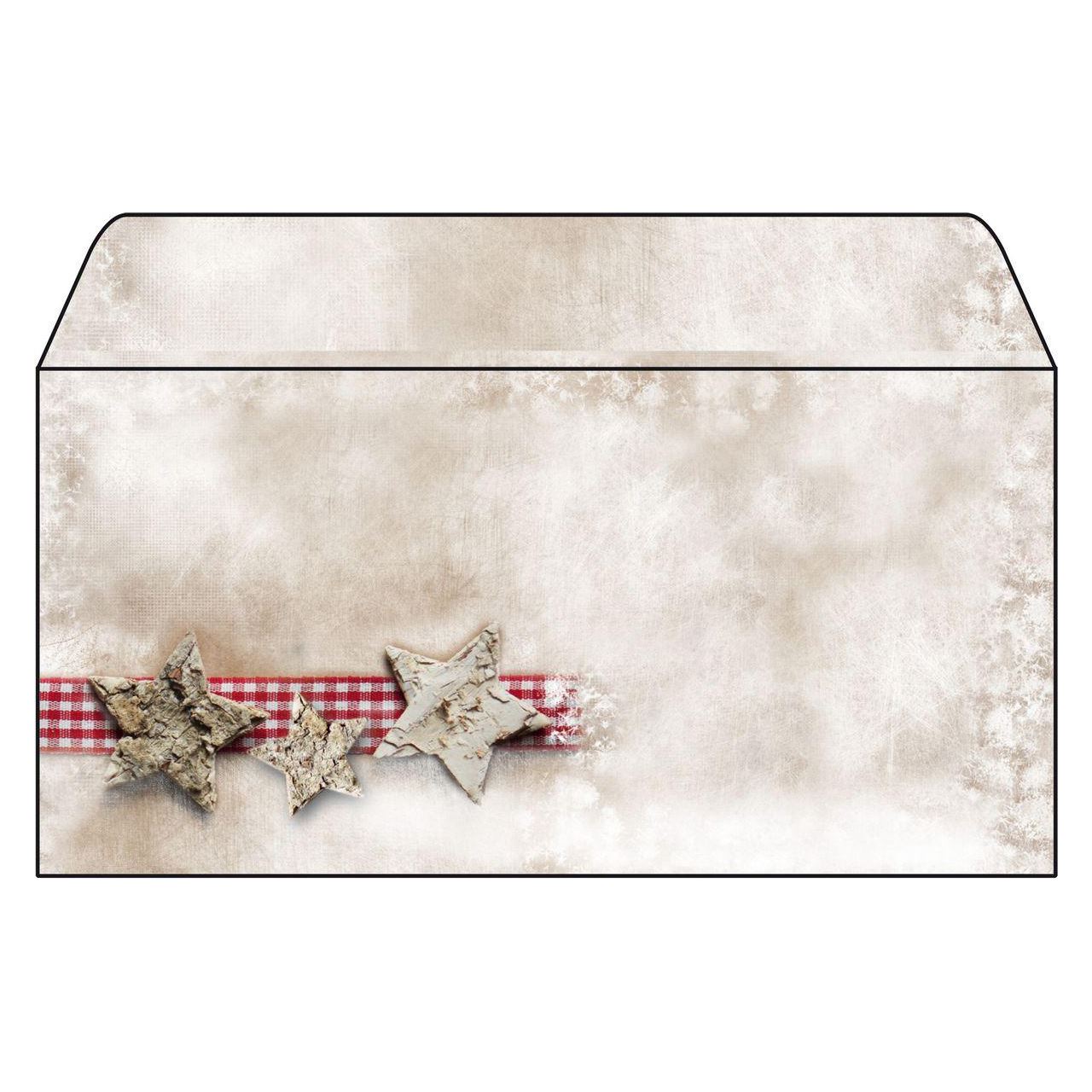 SIGEL 25 Weihnachtsbriefumschläge Winter Chalet DIN lang ohne Fenster