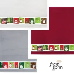framsohn Geschirrtuch Frottier 'Xmas Motive' 50 x 50 cm (Farbe: Grau)