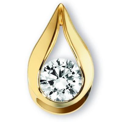Kettenanhänger ONE ELEMENT "Zirkonia Anhänger aus 333 Gelbgold", gold, Schmuckanhänger, Damen, mit Zirkonia, Gelbgold 333 Gold, Gelbgold 333, Gold, Kettenanhänger, für Damen – klassisch & elegant im Design