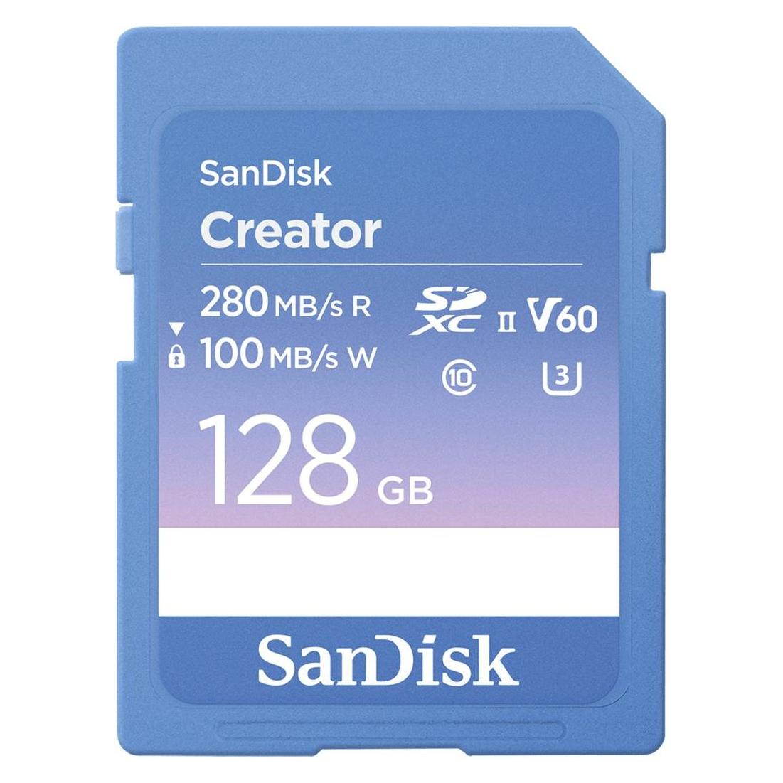 Sandisk Creator UHS-II V60 (128 GB, SDXC, U3, UHS-II) (SDSDXEP-128G-GNCIS)