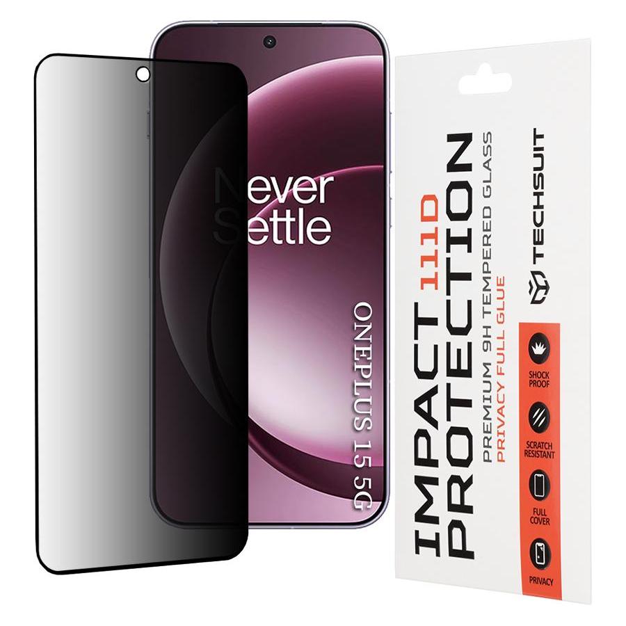 Techsuit - 111D Privacy Full Glue - OnePlus 15 - Black (OnePlus 15) (65238876)