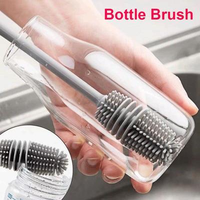 Multisell Products Hub Long Handle Drink Bottle Glass Cup Cleaning Brush, Silicone Milk Bottle Brush Cup Scrubber Tool Long Handle Drink Bottle Glass Cup Cleaning Brush, Silicone Milk Bottle Brush Cup Scrubber Tool