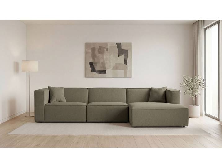 Ecksofa, Webstoff Fein, Braun Schwarz, 312×154 cm, Bodentief, Klassisch, OTTO HOME