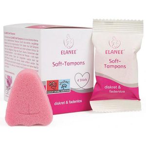 ELANEE Tampons Soft-Tampons, Normal, fadenlos, aus Schaumstoff, 4 Stück