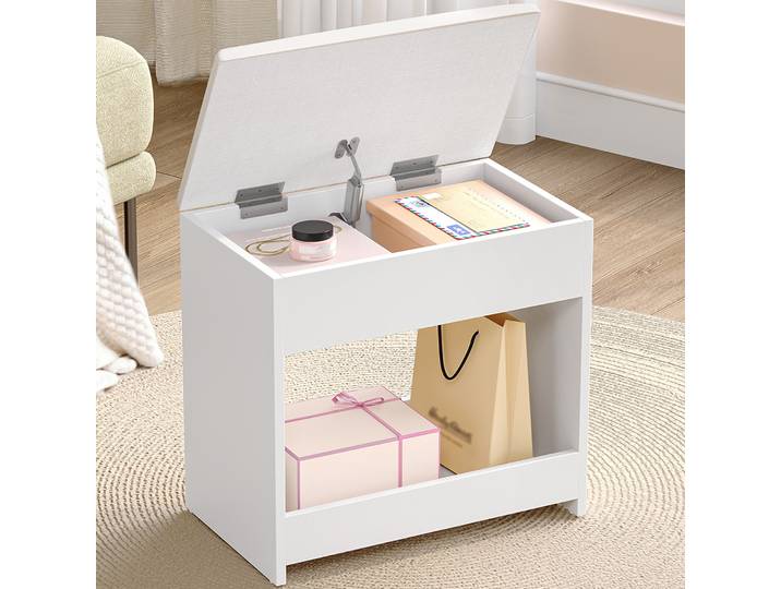 Tabouret de coiffeuse avec rangement dissimulé, tabouret rembourré doux, chaise de maquillage avec patins antidérapants