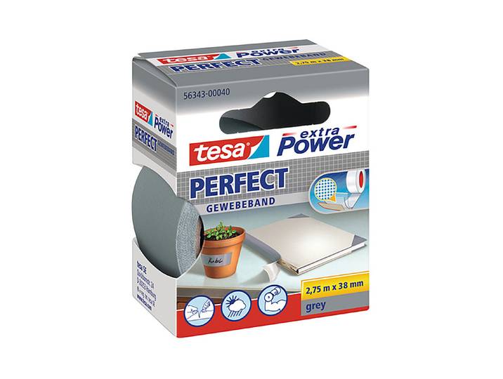 Tesa Extra Power Gewebeband Grau 2.75m × 38mm
