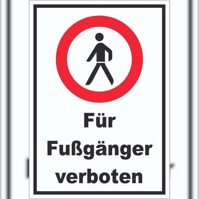 HB-Druck Für Fußgänger verboten Aufkleber A6 (105x148mm)